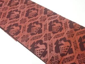 有栖川模様織出し開き名古屋帯（額縁仕立て）